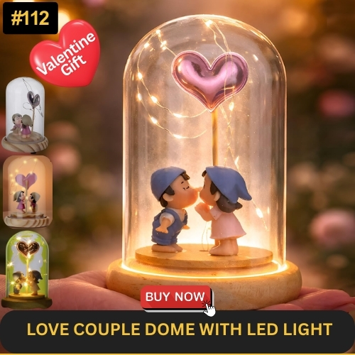 VALENTINE GIFT LOVE COUPLE DOME WITH LED LIGHT